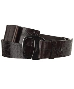 Salvatore Ferragamo Leather Stamped Croc Belt