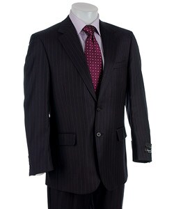 Bill Blass Men's 2-button Navy Stripe Suit