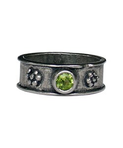 Bezel Set Peridot Silver Ring (Israel)