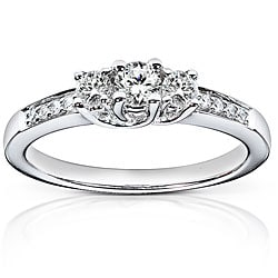14k White Gold 1/3ct TDW Round Diamond Engagement Ring (G-H, I1-I2)