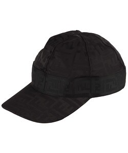 Fendi Black Nylon Zucca Baseball Hat