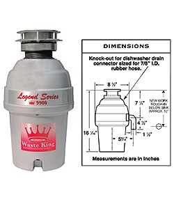 Waste King Legend 9980 1 Horsepower Garbage Disposer