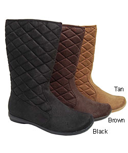 Bamboo by Journee Quilted Pattern Faux Suede Boots