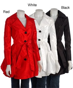 Coffee Shop Single-breasted Puff Hem Coat