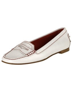 Tod's Women's White Leather Penny Loafer