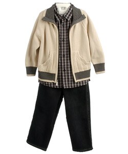 Kenneth Cole Boy's Tan and Denim Sweater Set