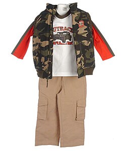 KHQ Toddler Boy's Camo Vest with Shirt and Pants