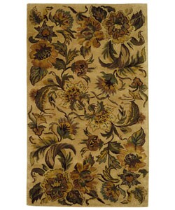 Hand-tufted Heritage Beige Floral Wool Rug (2' x 3')