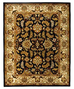 Heritage Black/ Ivory Kashan Wool Rug (8'3 x 11')