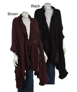 Soda Blu Ruffled Knit Shawl/ Wrap