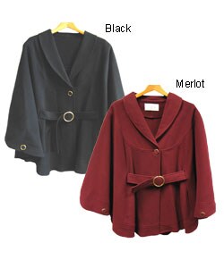 Lia k Women's Plus Size Cashmere Blend Cape