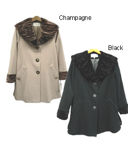 Lia k Women's Plus Size Cashmere Blend Swing Coat