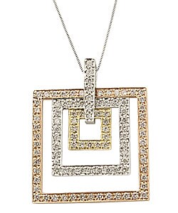 14k Tri-Color Gold 1ct TDW Diamond Necklace