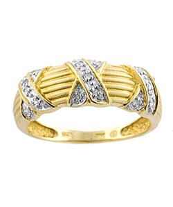 14k Yellow Gold 1/10ct TDW Diamond Fashion X Ring