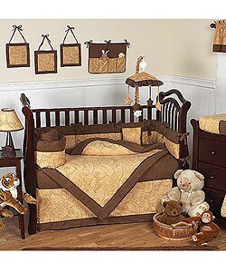Camel Brown Paisley 12-piece Baby Bedding Set