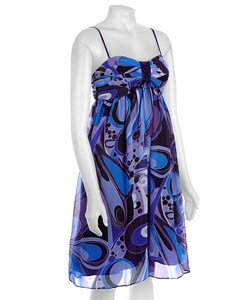 Sheri Martin Women's Sheer Printed Babydoll Dress