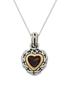 Sterling Silver Garnet Heart Necklace