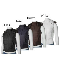 Ci Sono by Adi Junior's Quilted Vest with Faux Fur Hood