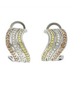 Maddy Emerson 'Tri-color' Wave Design Earrings