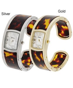 Geneva Women's Polished Cuff Watch