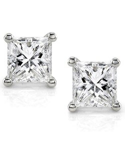 14k White Gold 1 7/8 TDW Certified Diamond Studs