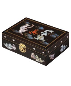 Mother of Pearl Inlay Dragon/ Phoenix Jewelry Box