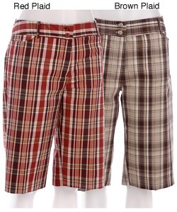 Glen River Women's Stretch Yarn Dye Plaid Shorts