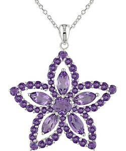 Sterling Silver Amethyst Star Necklace