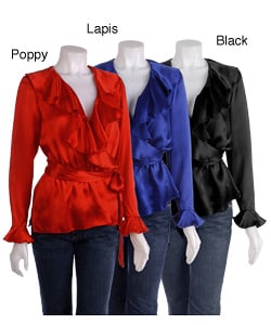 silk wrap blouse