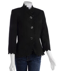 O Oscar by Oscar De La Renta Long-sleeve Scalloped-edge Jacket