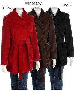 Ellen Tracy Wool Angora Pea Coat