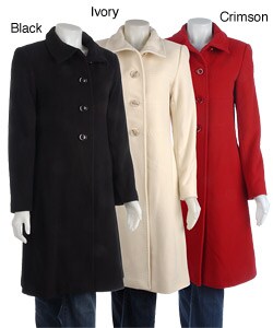 Ellen Tracy Untrimmed Wool Cashmere Blend Coat