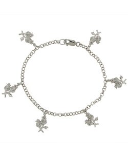 Maddy Emerson Couture Sterling Silver Diamond Roses Bracelet (I-J, SI2-I1)