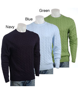 Angelo Gianni Men's Cable Knit Crew Neck Sweater