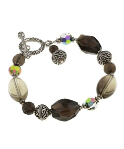 Charming Life Smokey Quartz Bali Bead Bracelet