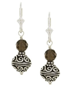 Charming Life Sterling Silver Smokey Quartz Earrings