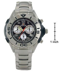 Nexus Men's Chrono Stainless Steel Black Dial Watch