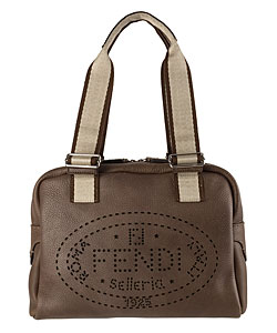 Fendi Brown Leather Perforated 'Selleria' Tote