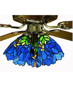 Blue Iris Tiffany-style Ceiling Fan