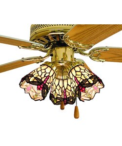 Scarlet Dragonfly Tiffany-style Ceiling Fan