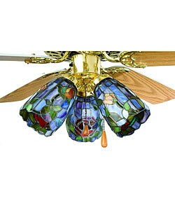 Rosebush Tiffany-style Ceiling Fan