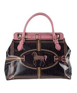 Fendi Large Blue 'Spalmati' Print 'Selleria' Satchel