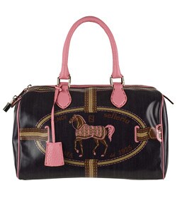 Fendi Blue/ Pink 'Spalmati' Print Selleria Satchel