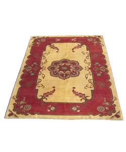 Afghan Vegetable-Dyed Serapi Ivory/ Red Rug (9' x 12')