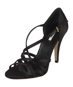 Miu Miu Black Satin Criss-cross Sandals