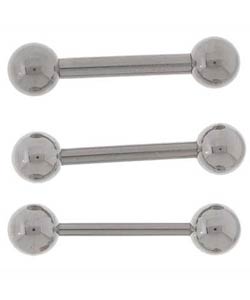 Stainless Steel Straight Barbells (Case of 3)