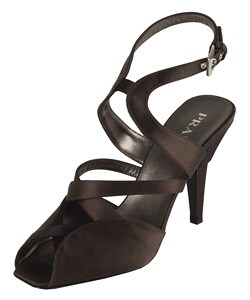 Prada Dark Brown Satin Strappy Peep-toe Sandals