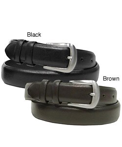 Boston Traveler Silver Buckle Leather Belt
