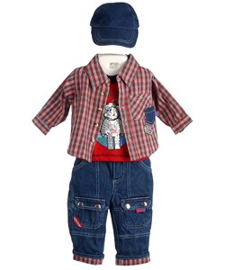 Rumble Tumble Infant Boy's Denim/ Flannel Set