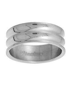 Extra Wide Double Band Titanium Ring